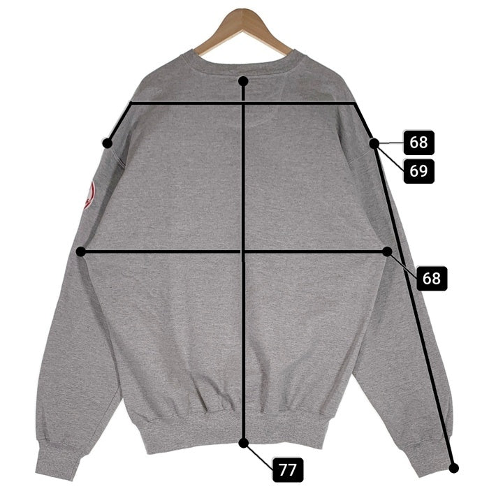 90's majestic マジェスティック Newyork Yankees ニューヨーク ヤンキース アーチロゴ クルーネック スウェット グレー カナダ製 Size XL 福生店