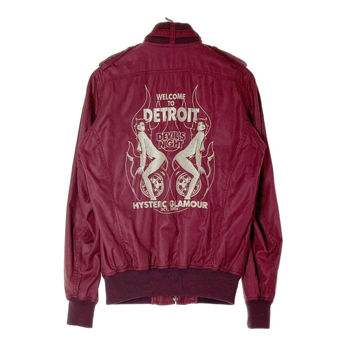 HYSTERIC GLAMOUR ヒステリックグラマー 4AB-1572 バック刺繍 ヒスガール ジップアップブルゾン ボルドー sizeM 瑞穂店