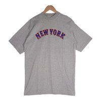 majestic マジェスティック Newyork Mets ニューヨーク メッツ アーチロゴ 半袖 Tシャツ グレー オレンジ メキシコ製 Size L 福生店