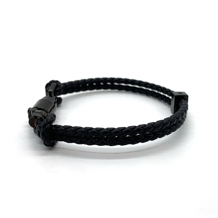 GUCCI グッチ Braided bracelet with piston detail ピストン ディテール ブレイド ブレスレット ブラック 859240 Size 全長約20cm 福生店