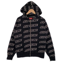 SUPREME シュプリーム 18SS Repeat Zip Up Hooded Sweatshirt ジップアップ フーディー パーカー ブラック カナダ製 Size S 福生店