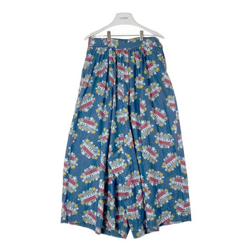 HYSTERIC GLAMOUR ヒステリックグラマー 01203AK04 SUPER HYSTERIC 総柄 デニム サルエル ワイド キュロットパンツ インディゴ×マルチカラー sizeM 瑞穂店
