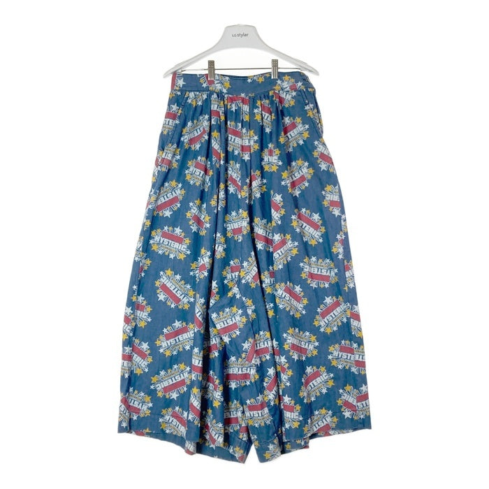 HYSTERIC GLAMOUR ヒステリックグラマー 01203AK04 SUPER HYSTERIC 総柄 デニム サルエル ワイド キュロットパンツ インディゴ×マルチカラー sizeM 瑞穂店