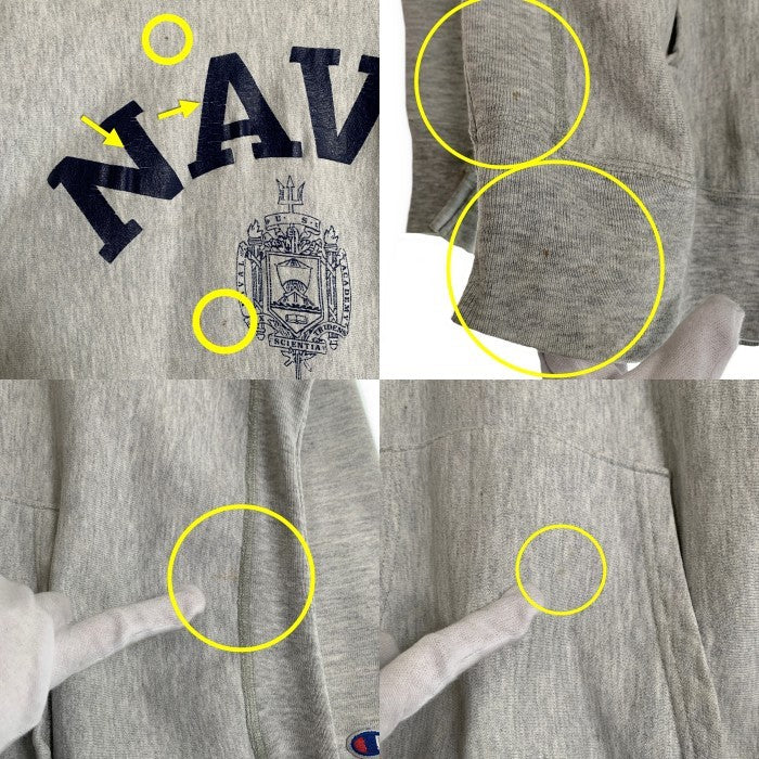 80's Champion チャンピオン リバースウィーブ NAVY ラバープリント プルオーバー フーディー パーカー USA製 Size XL 福生店
