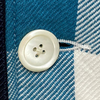 YOUNG&OLSEN ヤングアンドオルセン ガウンコート チェック ホワイトxブルー size 瑞穂店