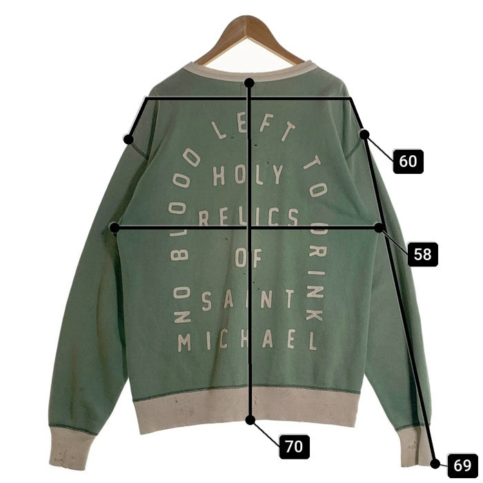 SAINT MICHAEL セントマイケル SWEAT SHIRT FELT クルーネックスウェット グリーン SM-S22-0000-040 Size L 福生店