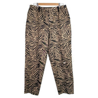 LINDA ALLARD ELLEN TRACY ゼブラプリント ワイドスラックス パンツ ブラック ゴールド Size 14 福生店
