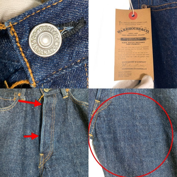 WAREHOUSE ウエアハウス 1101 テーパードデニムパンツ ジーンズ インディゴ 1970's BIG E Size 31×32 福生店