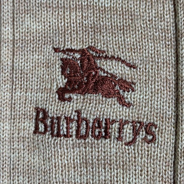 Burberrys バーバリー ショルダー エルボーパッチ ウールニットセーター ベージュ イングランド製 Size L 福生店