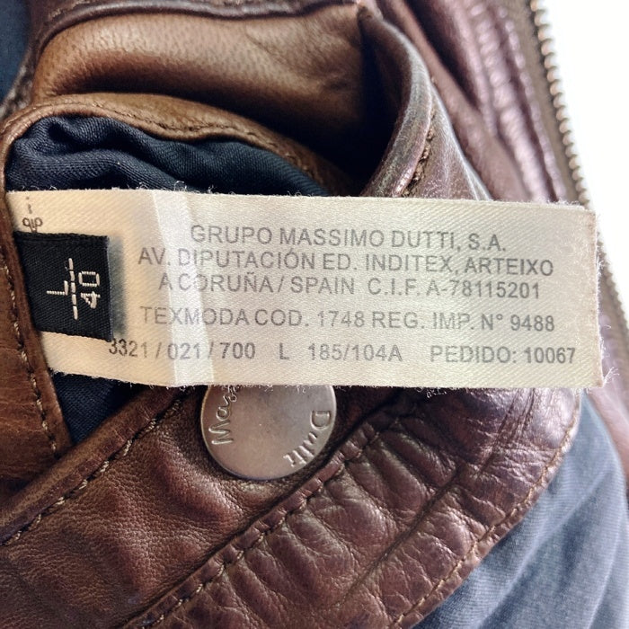 Massimo Dutti マッシモデュッティ シープレザージャケット ブラウン sizeL 瑞穂店
