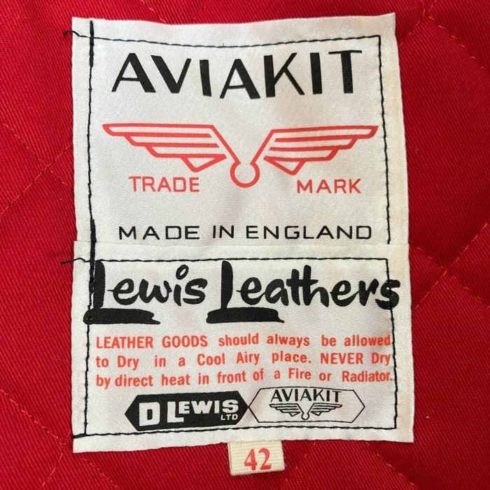 Lewis Leathers ルイスレザー 391 Lightning ライトニング ダブルライダースジャケット レッドキルティング ブラック Size42 瑞穂店
