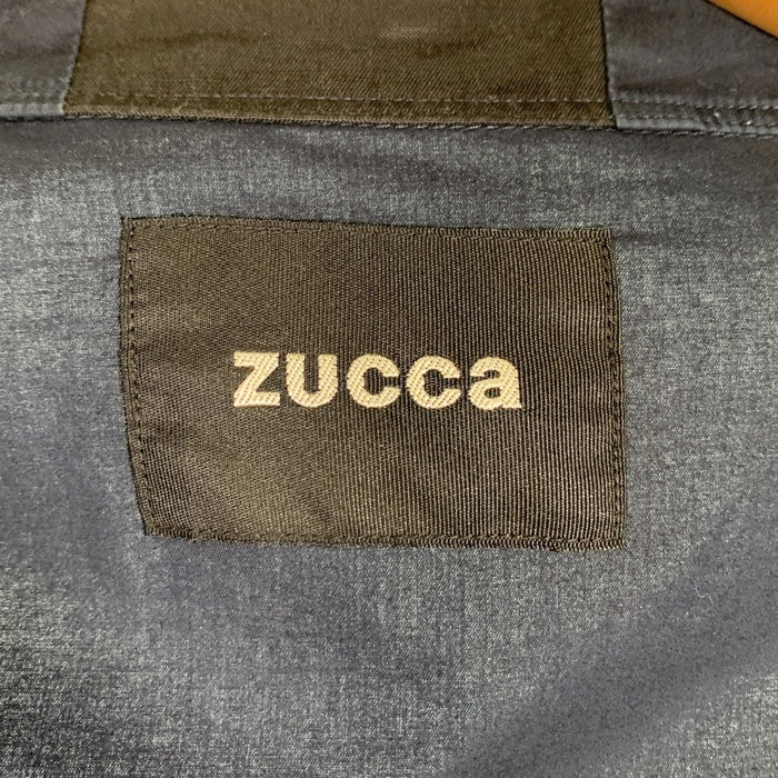 zucca ズッカ コットン ショートスリーブシャツ スナップボタン 脇下ベロア切替 半袖 ネイビー 日本製 CZ84FK504 Size M 福生店