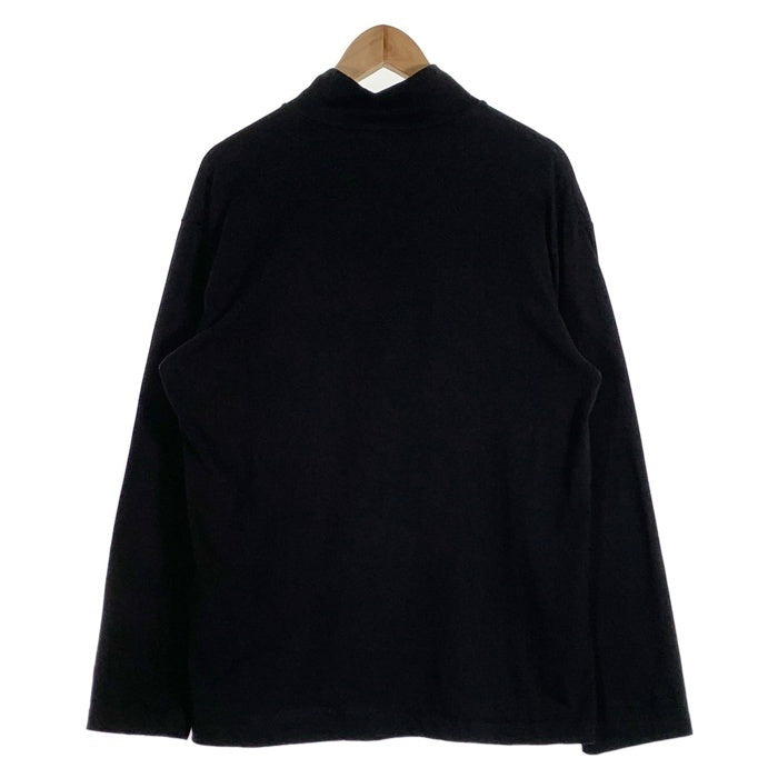 agnes.b homme. アニエスベーオム ハーフジップ ハイネックカットソー コットン ブラック フランス製 Size 2 福生店