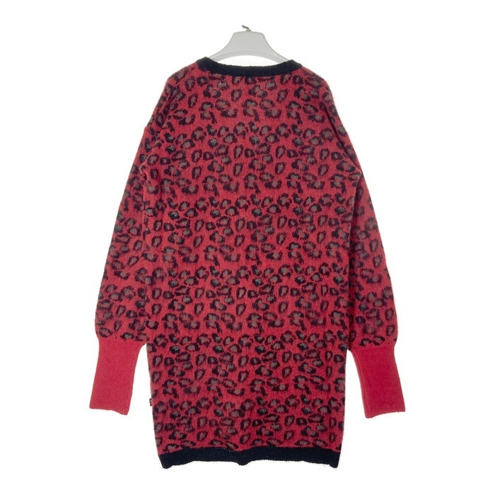 glamb グラム レオパード ロングニットカーディガン レッド GB16AT/KNT09 Size 3 瑞穂店