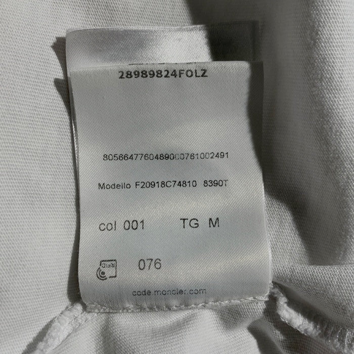 MONCLER モンクレール MAGLIA T-SHIRT ロゴマークプリント Tシャツ ホワイト F20918C74810 8390T Size M 福生店