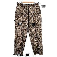 LINDA ALLARD ELLEN TRACY ゼブラプリント ワイドスラックス パンツ ブラック ゴールド Size 14 福生店