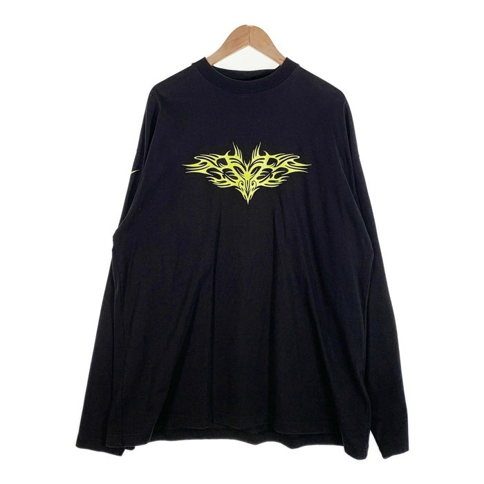 VETEMENTS ヴェトモン 21AW オーバーサイズ ゴシックプリント ロングスリーブTシャツ ヘビーウェイト ブラック UA52TR590X Size M 福生店