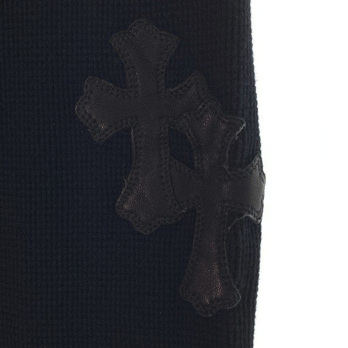 Chrome Hearts クロムハーツ Y NOT CROSS PTCHS THERMAL CREW L/S TEE サーマルカットソー ロングスリーブ レザークロスパッチ ブラック Size M 福生店