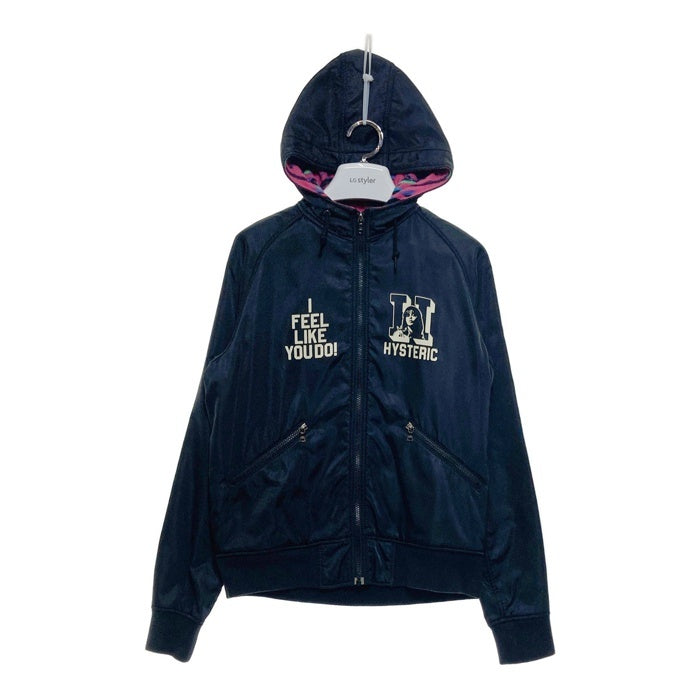 HYSTERIC GLAMOUR ヒステリックグラマー ナイロン ジップアップジャケット ブラック 内フリース 213AB04 Size M 瑞穂店