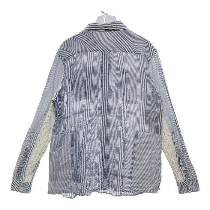 UNDERCOVERISM アンダーカバー パッチワーク ストライプ リネンシャツ ホワイト size3 瑞穂店