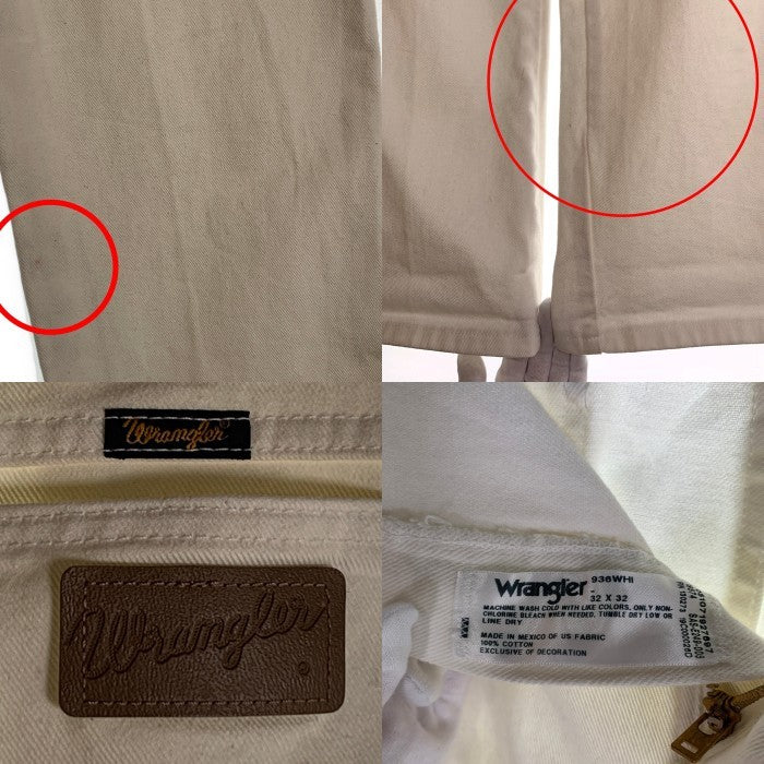 Wrangler ラングラー 936 Slim Fit スリムフィット カウボーイカット デニムパンツ ホワイト Size 32×32 福生店