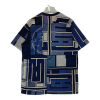 JUNYA WATANABE COMME des GARCONS MAN ジュンヤワタナベ コムデギャルソンマン WO-T001 AD2014 コットン 切替デザイン プリントTシャツ ネイビー ブルー SizeM 瑞穂店
