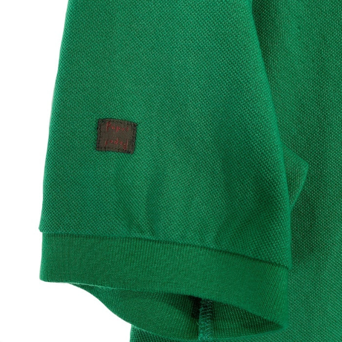 Papas パパス ポロシャツ グリーン 鹿の子 GOLF 袖ワッペン Size LL (52) 福生店