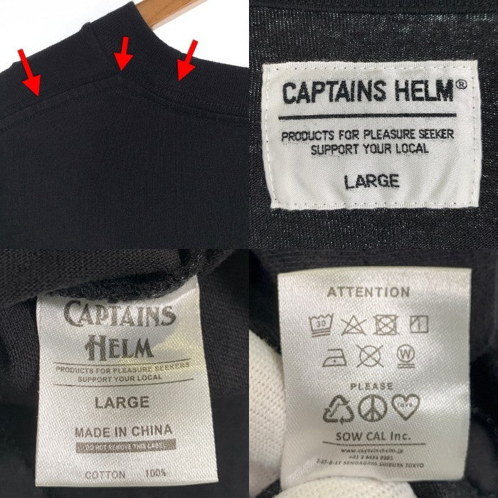 CAPTAINS HELM キャプテンズヘルム SYL LOGO L/S POCKET TEE ロングスリーブ ポケットTシャツ 長袖 ブラック 刺繡 プリント CH23-SP-T30 Size L 福生店