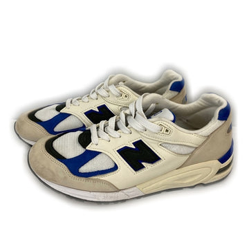 new balance ニューバランス M990WB2 レザー メッシュ ローカットスニーカー ホワイト ブルー USA製 Size 27.5cm 瑞穂店