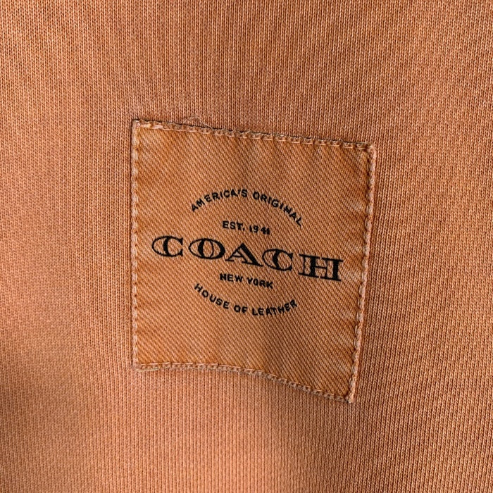 COACH コーチ HOODIE プルオーバースウェットパーカー オレンジ ウォッシュ加工 フード紐なし CF811 Size M 福生店