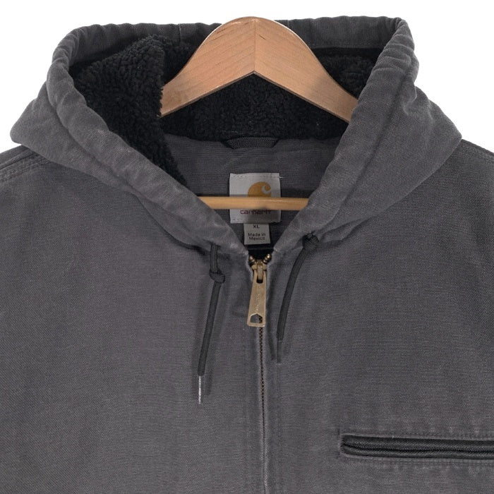 Carhartt カーハート ウォッシュド ダック地 ジップアップジャケット 内ボア フェードブラック J141-029 Size XL 福生店