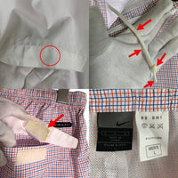 00's NIKE ナイキ ウィンドブレーカー ジップアップジャケット 5分丈ショートパンツ セットアップ ホワイト チェック Size XXL/L 福生店