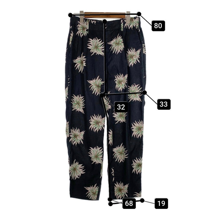 CALEE キャリー 21SS flower pattern linen tapered pants フラワーパターン リネンテーパードパンツ ブラック Size L 福生店