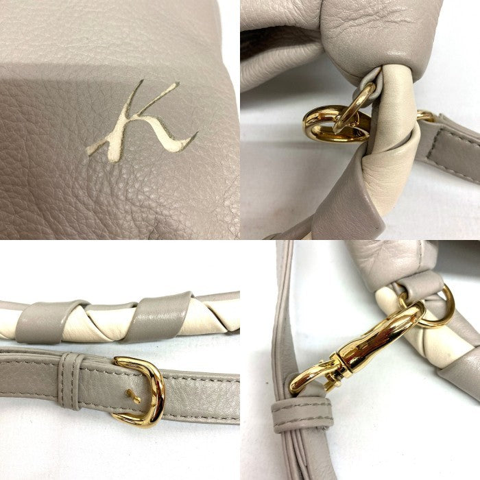 kitamura キタムラ 本革２WAYショルダーバッグ グレー 瑞穂店