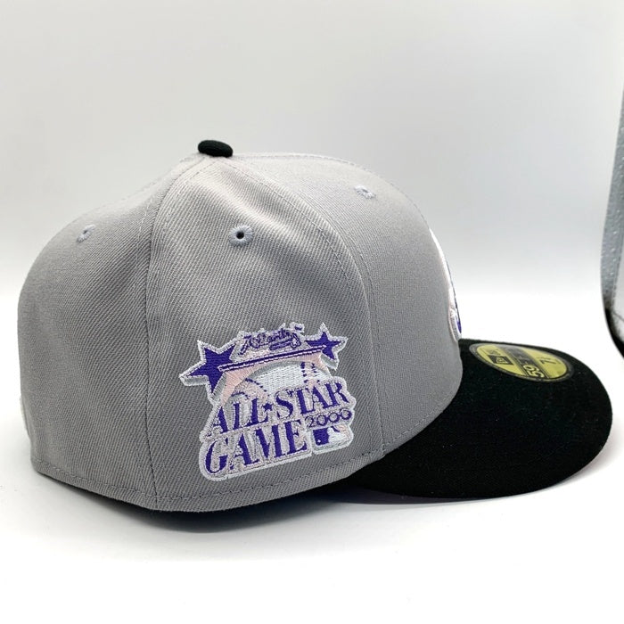 NEW ERA ニューエラ 59FIFTY Atlanta Braves アトランタ ブレーブス ベースボールキャップ グレー ブラック サイドパッチ Size 7 1/4 (57.7cm) 福生店