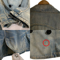 TMT ティーエムティー ダメージ/ウォッシュ加工 デニムピーコート ジャケット インディゴ TUK-F1206 Size L 福生店