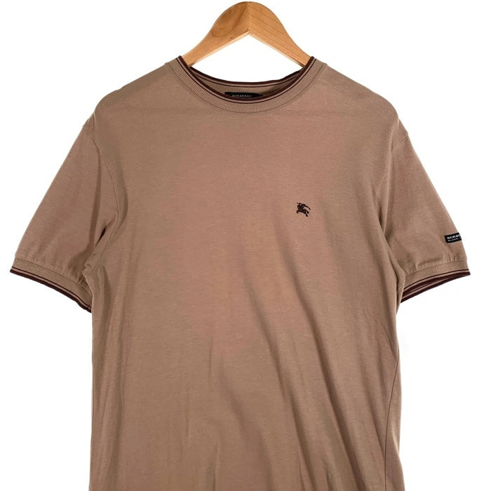 BURBERRY BLACK LABEL バーバリーブラックレーベル ホース刺繡 コットン ポリウレタン Tシャツ ブラウン BMV73-423-44 Size 3 福生店