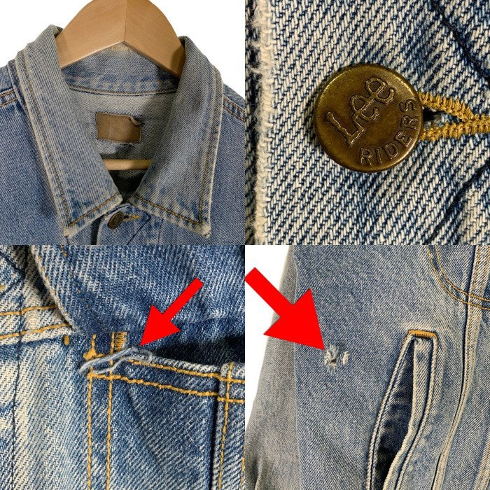 90's Lee リー デニムジャケット インディゴ レザーパッチ Size L 相当 福生店