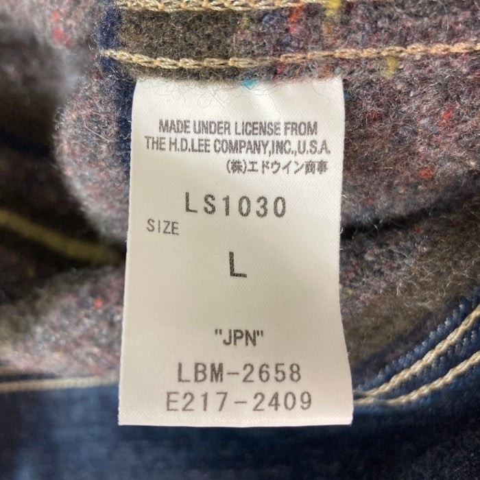 Lee リー LS1030 101 STORM RIDER 裏ブランケット 襟コーデュロイ デニム トラッカージャケット Gジャン インディゴ sizeL 瑞穂店