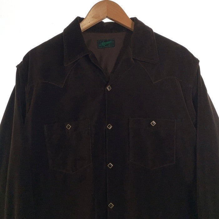 STEVENSON OVERALL Co. スティーブンソン オーバーオール UrbanLasso-UL1 ベロア ウエスタンシャツ ブラウン やや厚手 Size XL 福生店