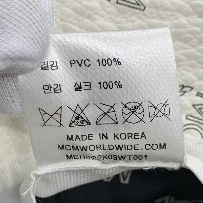MCM エムシーエム PVCレザー ロゴプリント バケットハット ホワイト MEH9S2K03WT001 福生店