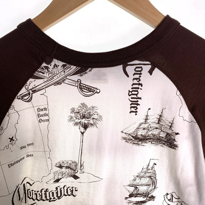 CORE FIGHTER コアファイター ラグランスリーブ マルチプリント Tシャツ ホワイト ブラウン 3 Size M 福生店