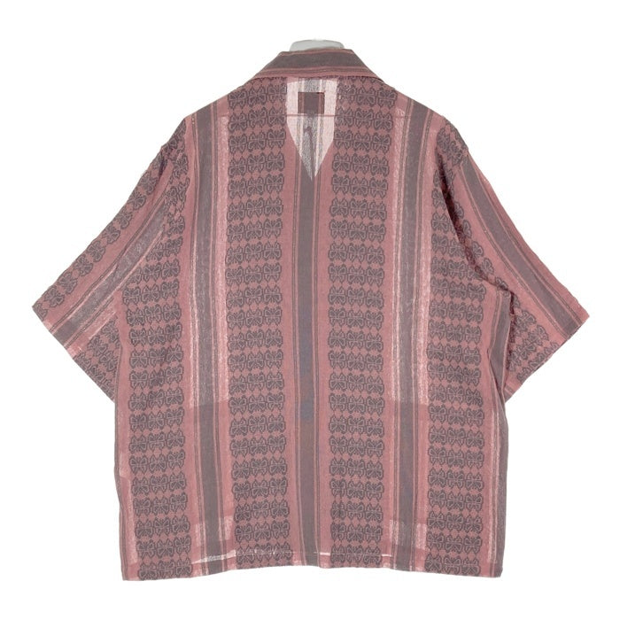 Needles ニードルズ 23SS Cabana Shirt カバナシャツ 開襟 半袖 ジャカード ピンク グレー MR242 Size L 瑞穂店