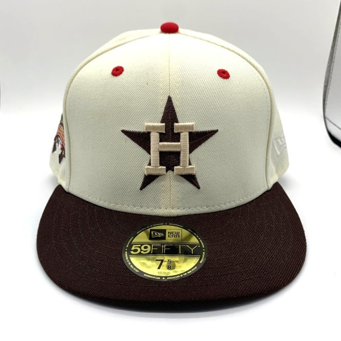NEWERA ニューエラ HOUSTON ASTROS ヒューストンアストロズ THE CAP別注 59FIFTY ベースボールキャップ サイドパッチ ブラウン オフホワイト Size 7 5/8 (60.6cm) 福生店