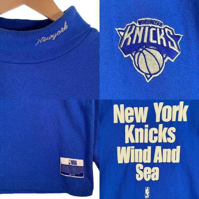WIND AND SEA ウィンダンシー NBA New York Knicks ニューヨークニックス タートルネック ロングスリーブTシャツ ブルー Size L 福生店