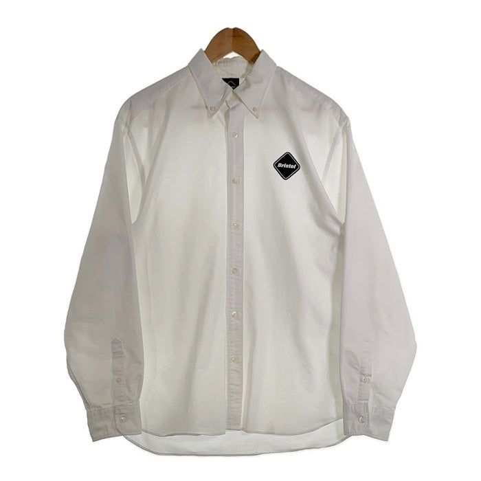 F.C.R.B. F.C.Real Bristol エフシーレアルブリストル COOLMAX EMBLEM BIG Ｂ.D. SHIRT 長袖 ボタンダウン シャツ ホワイト FCRB-232073 Size XL 福生店