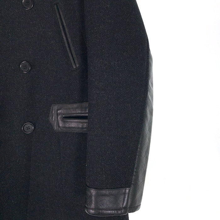 JOE McCOY ジョーマッコイ WOOL RAILROAD COAT ウール レイルロードコート ダブルジャケット レザー ホースハイド ブラック Size 38 福生店