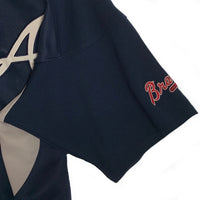 00's NIKE TEAM ナイキ Atlanta Braves アトランタ・ブレーブス C.JONES ベースボールシャツ ジャージー ネイビー Size L 福生店