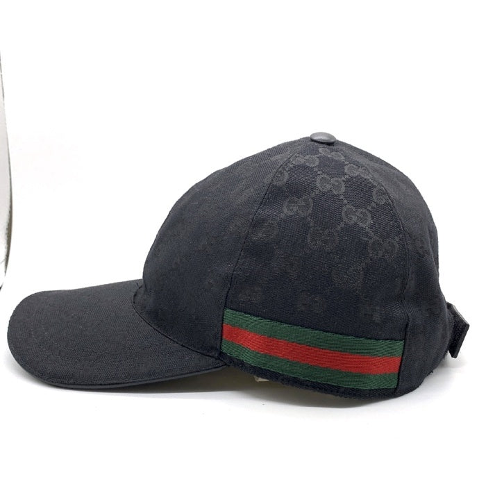 Gucci グッチ GGキャンバス シェリーライン ベースボールキャップ ブラック 13364840150 Size M (58cm) 福生店