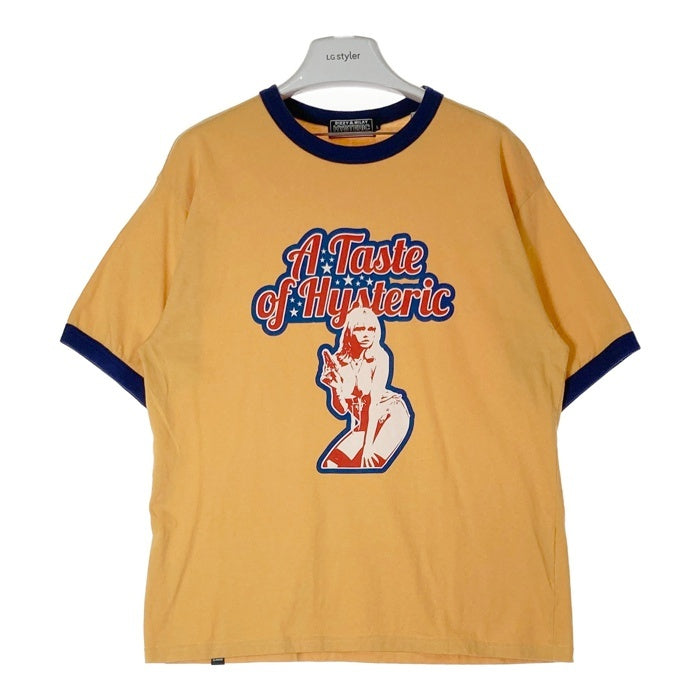 HYSTERIC GLAMOUR ヒステリックグラマー 23SS 02232CT08 TASTE OF HYSTERIC テイスト オブ ヒステリック リンガー 半袖 Tシャツ イエロー sizeL 瑞穂店